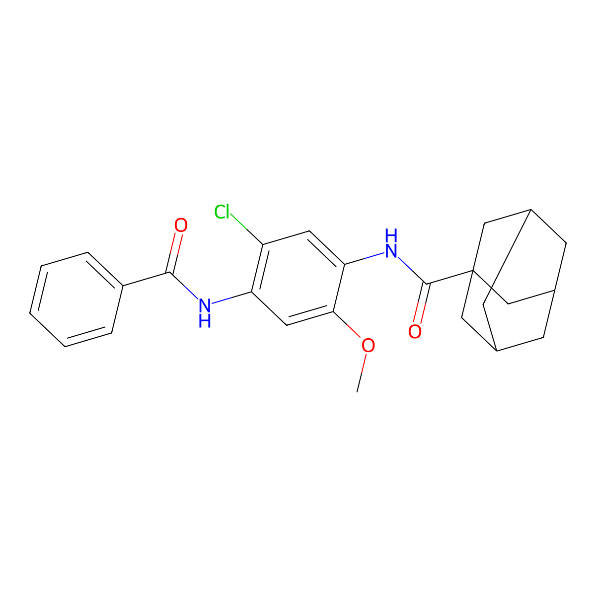 N-(4-benzamido-5-chloro-2-methoxyphenyl)adamantane-1-carboxamide molecular structure, CAS 292870-34-9