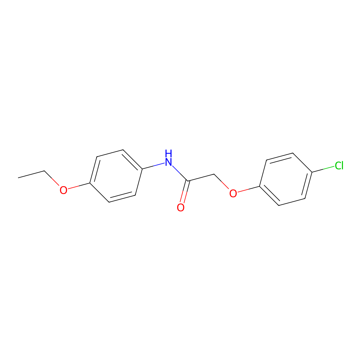2-(4-Chlorophenoxy)-4'-ethoxyacetanilide molecular structure, CAS 29289-81-4