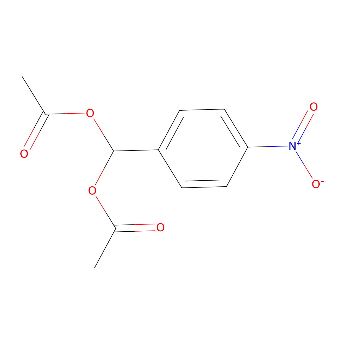 4-Nitrobenzylidene di(acetate) molecular structure, CAS 2929-91-1