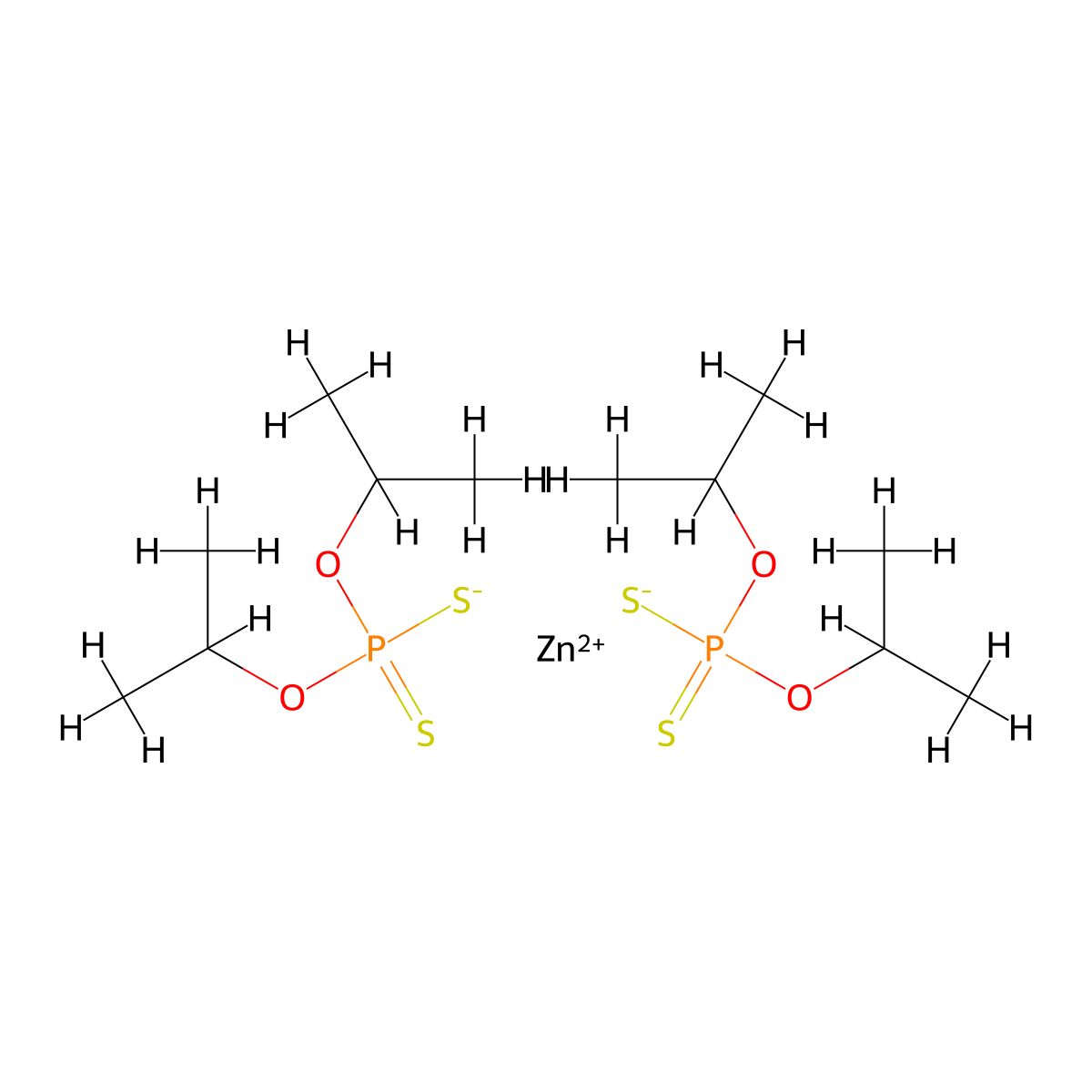 Zinc O,O-diisopropyl dithiophosphate molecular structure, CAS 2929-95-5