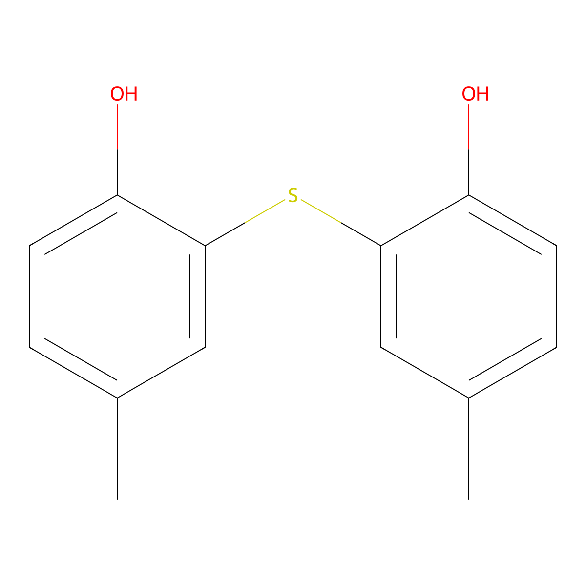 Bis(2-hydroxy-5-methylphenyl)sulfide molecular structure, CAS 2929-96-6