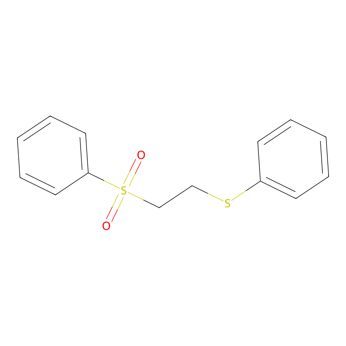 Benzene, [[2-(phenylsulfonyl)ethyl]thio]- molecular structure, CAS 29290-71-9