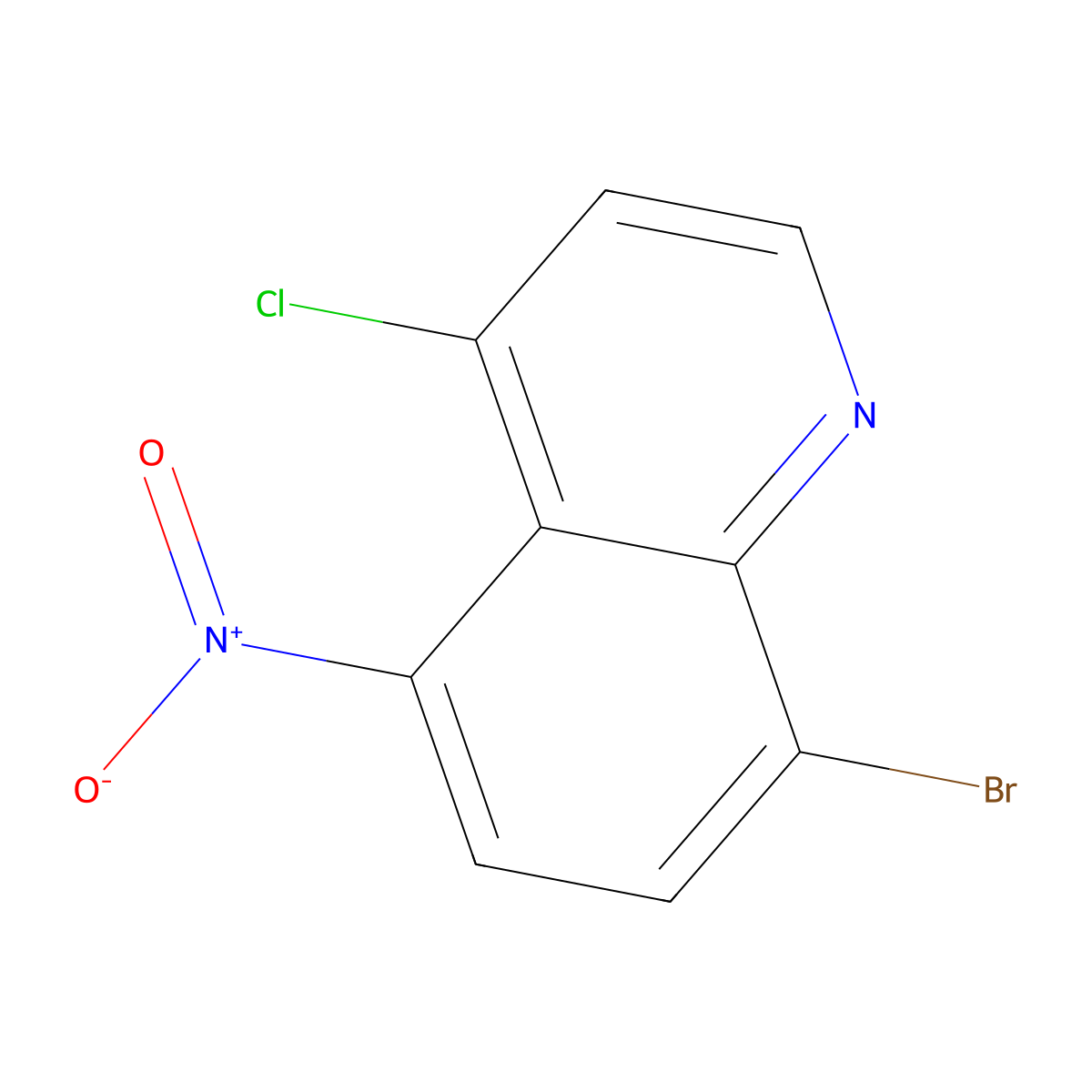 8-Bromo-4-chloro-5-nitroquinoline molecular structure, CAS 2929358-24-5
