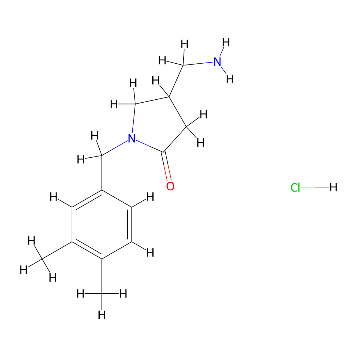 (4R)-4-(aminomethyl)-1-[(3,4-dimethylphenyl)methyl]pyrrolidin-2-one molecular structure, CAS 2929489-33-6