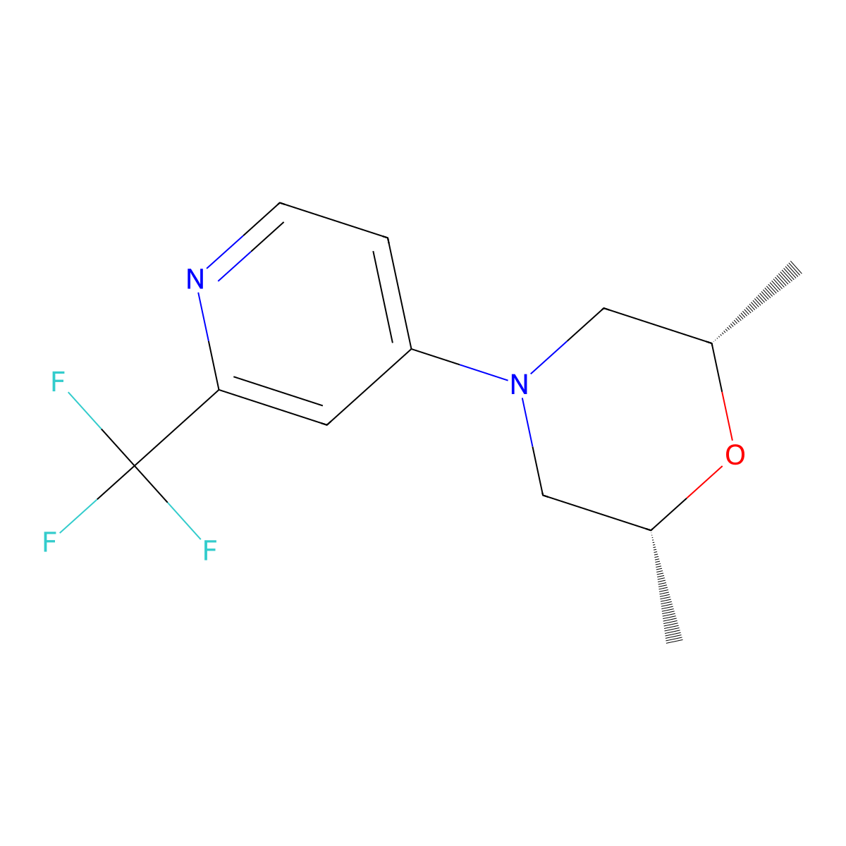 (2R,6S)-2,6-dimethyl-4-[2-(trifluoromethyl)pyridin-4-yl]morpholine molecular structure, CAS 2929895-48-5