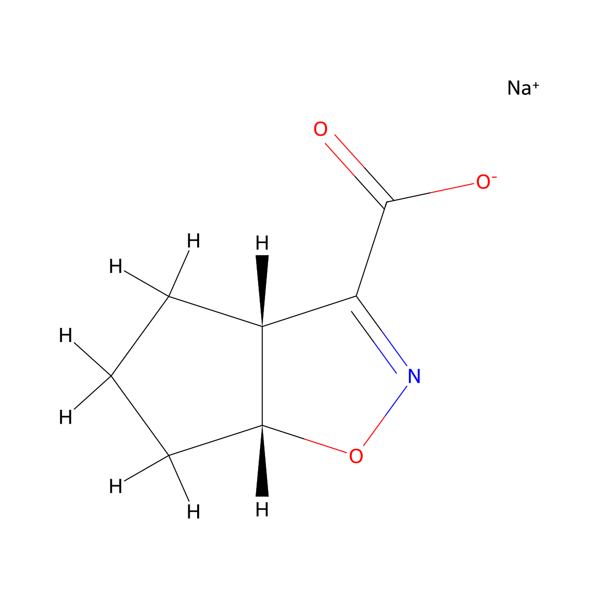rac-sodium (3aR,6aR)-3aH,4H,5H,6H,6aH-cyclopenta(d)(1,2)oxazole-3-carboxylate molecular structure, CAS 2930014-61-0