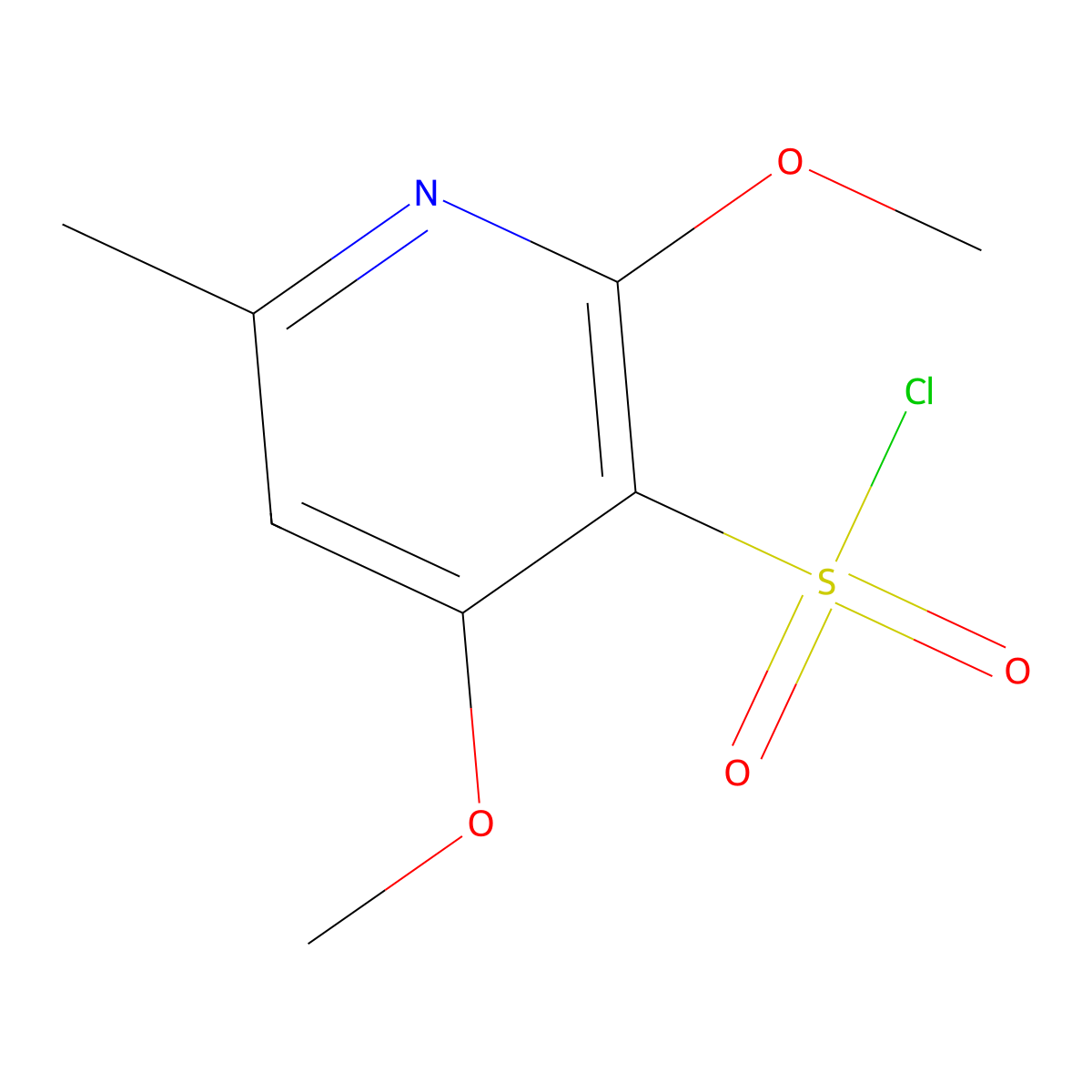 2,4-Dimethoxy-6-methyl-pyridine-3-sulfonyl chloride molecular structure, CAS 2930044-84-9