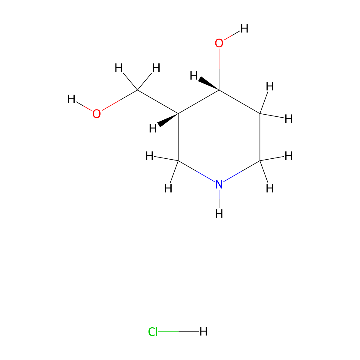 cis-3-(Hydroxymethyl)piperidin-4-ol Hydrochloride molecular structure, CAS 2930266-97-8