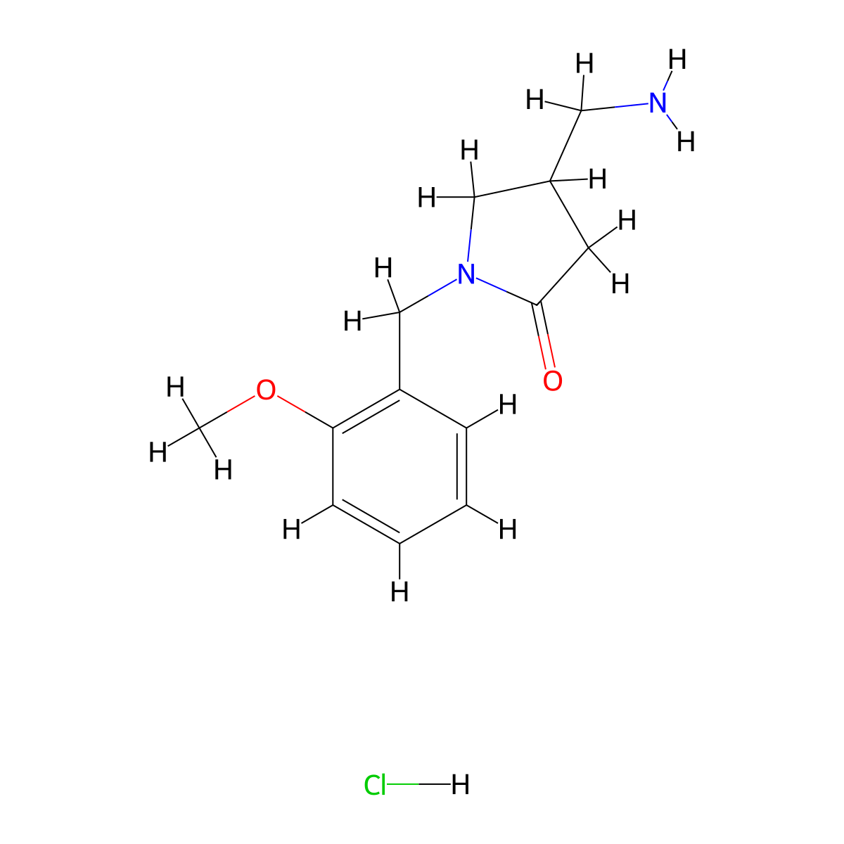 (4R)-4-(aminomethyl)-1-[(2-methoxyphenyl)methyl]pyrrolidin-2-one molecular structure, CAS 2930378-65-5