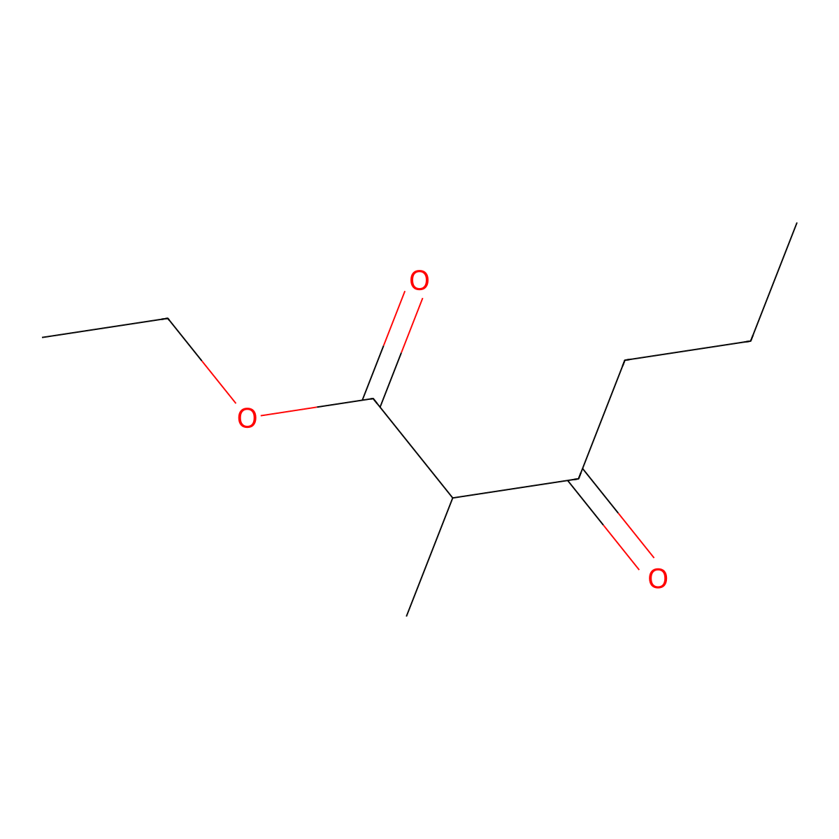 Ethyl 2-methyl-3-oxohexanoate molecular structure, CAS 29304-40-3