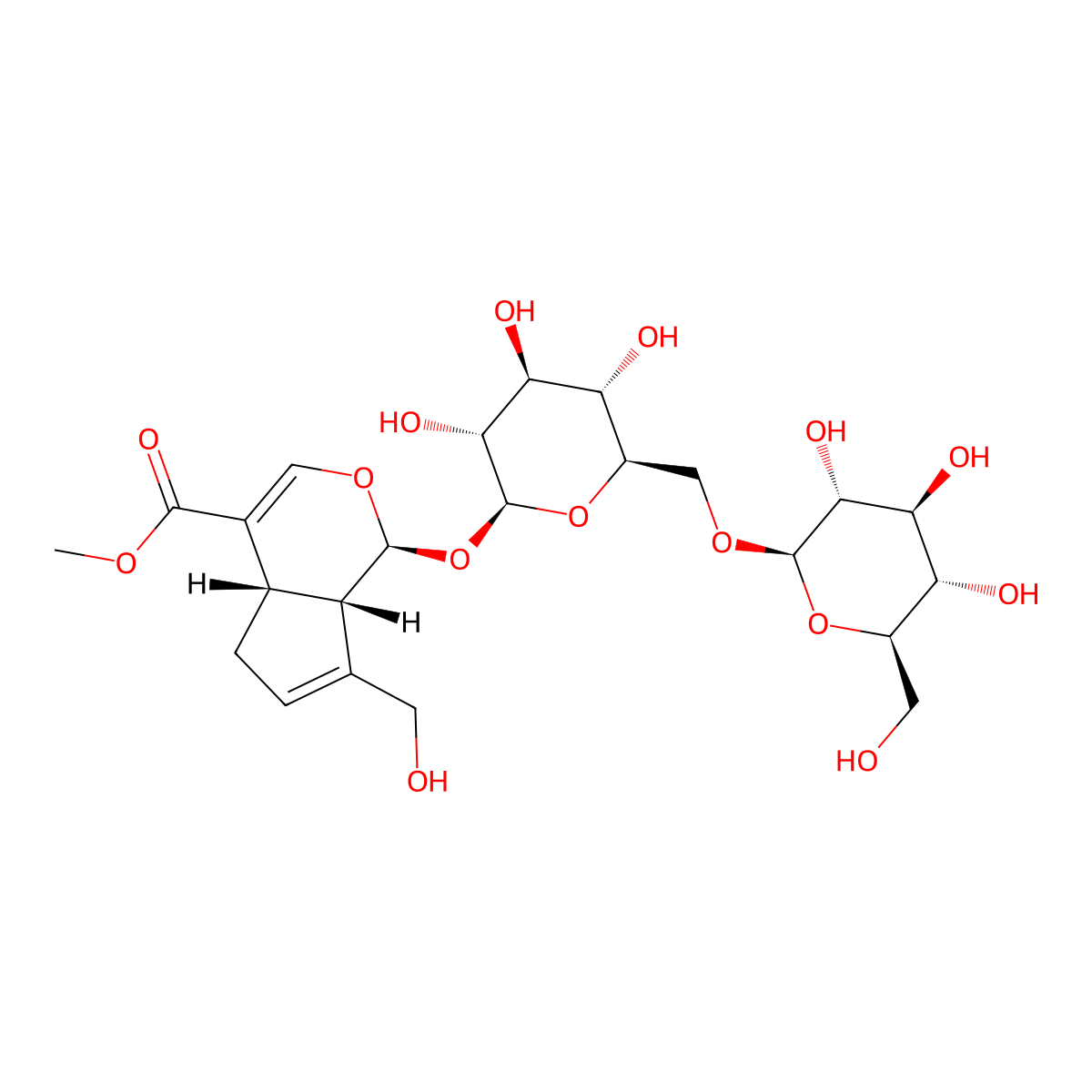 Genipin Gentiobioside molecular structure, CAS 29307-60-6