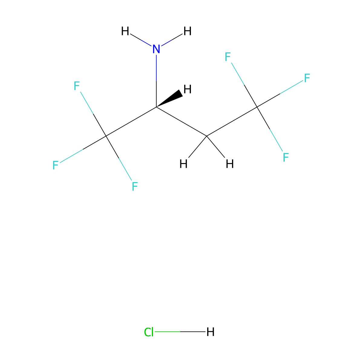 (R)-1,1,1,4,4,4-Hexafluorobutan-2-amine hydrochloride molecular structure, CAS 2930724-99-3