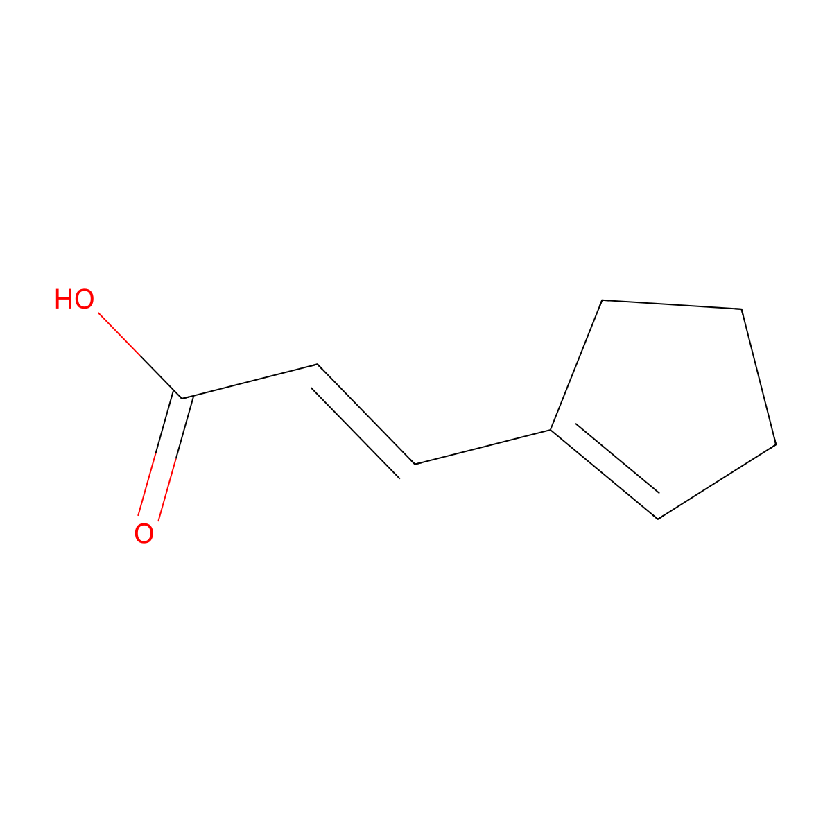 3-(Cyclopenten-1-yl)prop-2-enoic acid molecular structure, CAS 2931-27-3