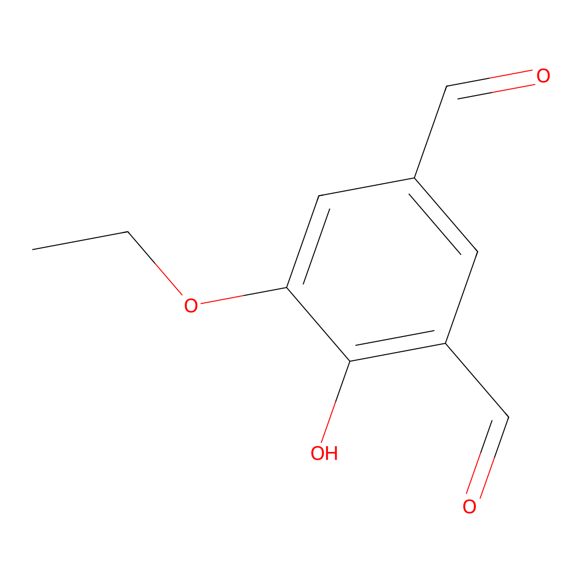 5-Ethoxy-4-hydroxy-1,3-benzenedicarboxaldehyde molecular structure, CAS 2931-89-7