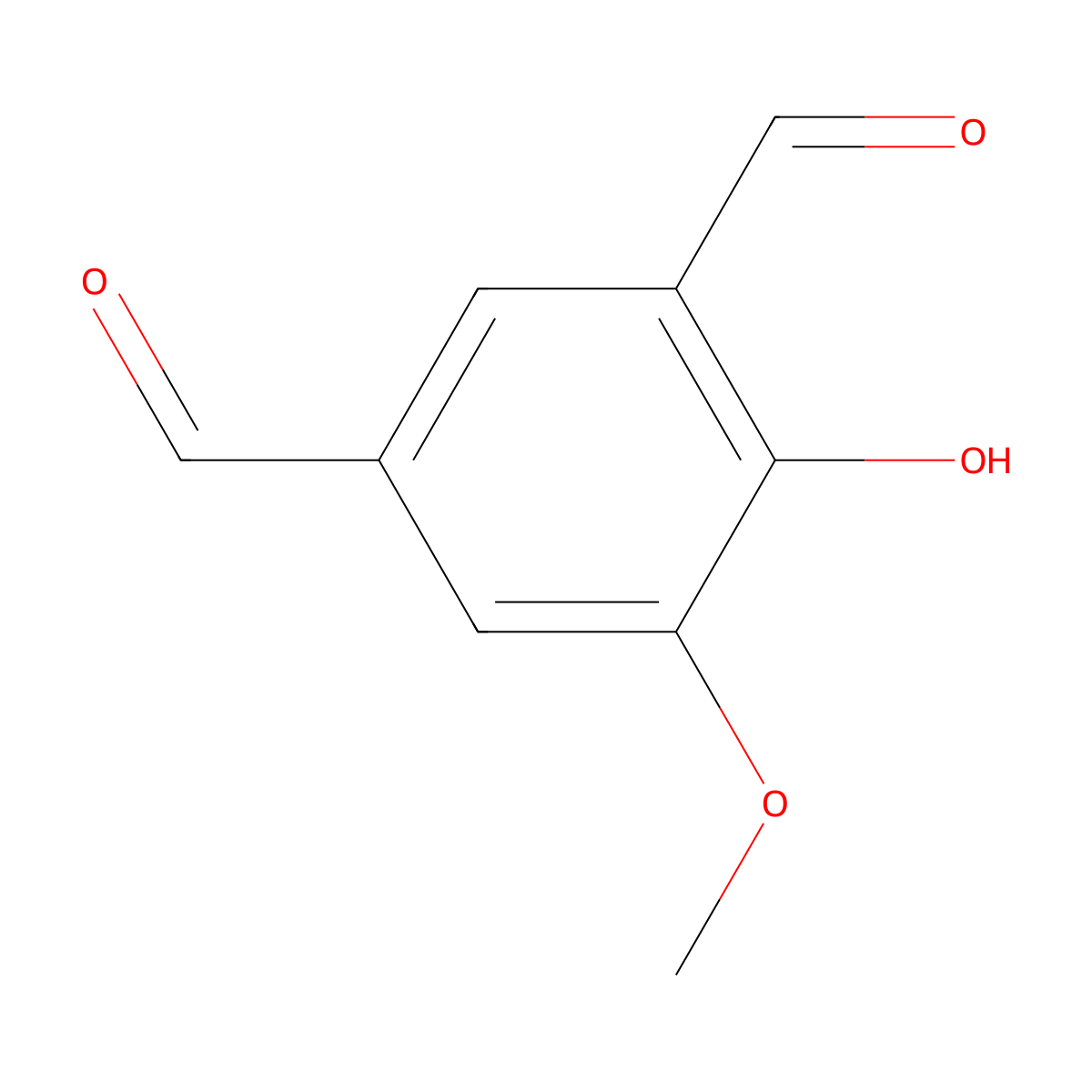 4-Hydroxy-5-methoxy-1,3-benzenedicarboxaldehyde molecular structure, CAS 2931-90-0