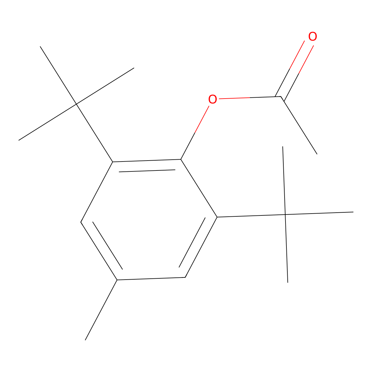 (2,6-Ditert-butyl-4-methylphenyl) acetate molecular structure, CAS 29311-34-0