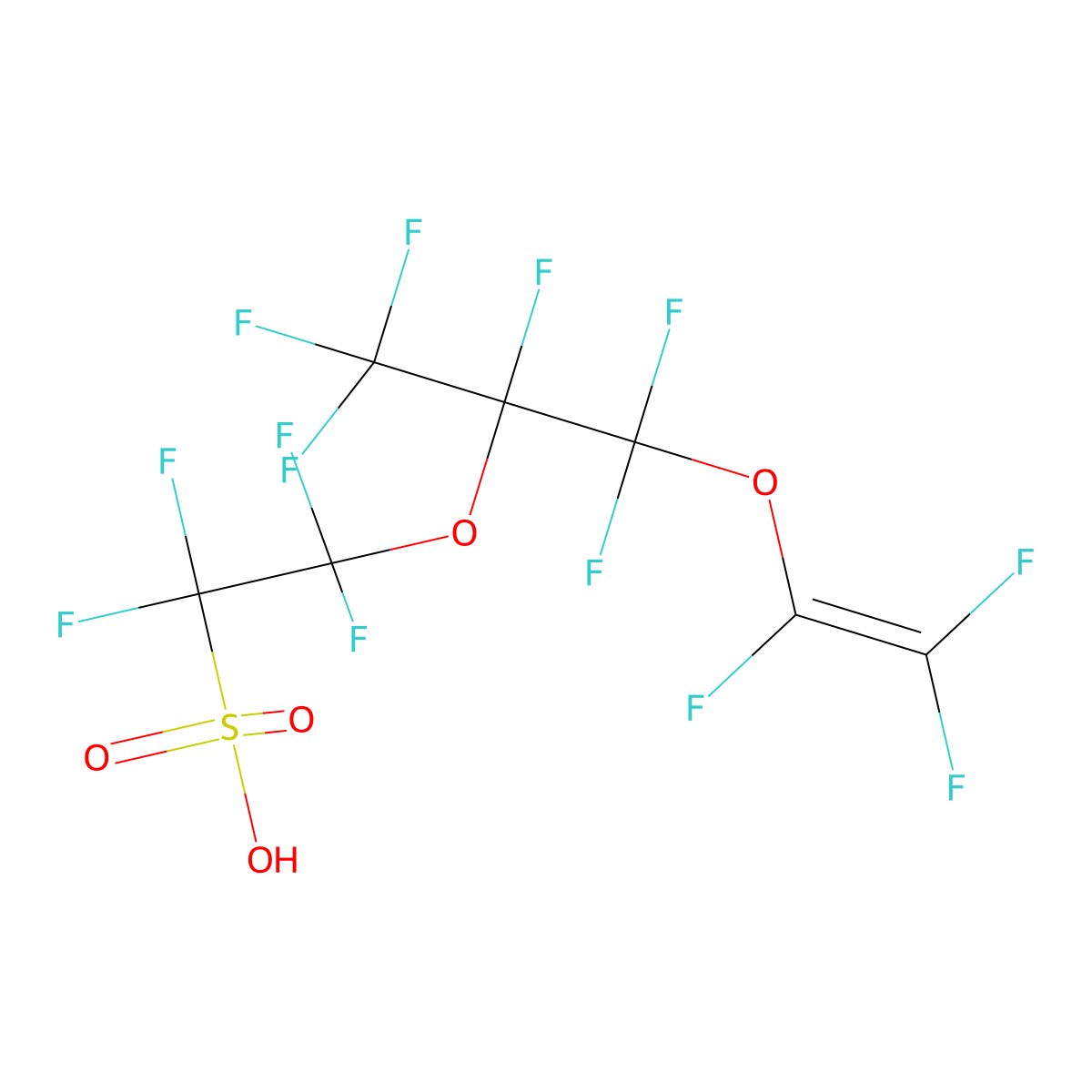 Perfluoro-3,6-dioxa-4-methyl-7-octene-1-sulfonic acid molecular structure, CAS 29311-67-9