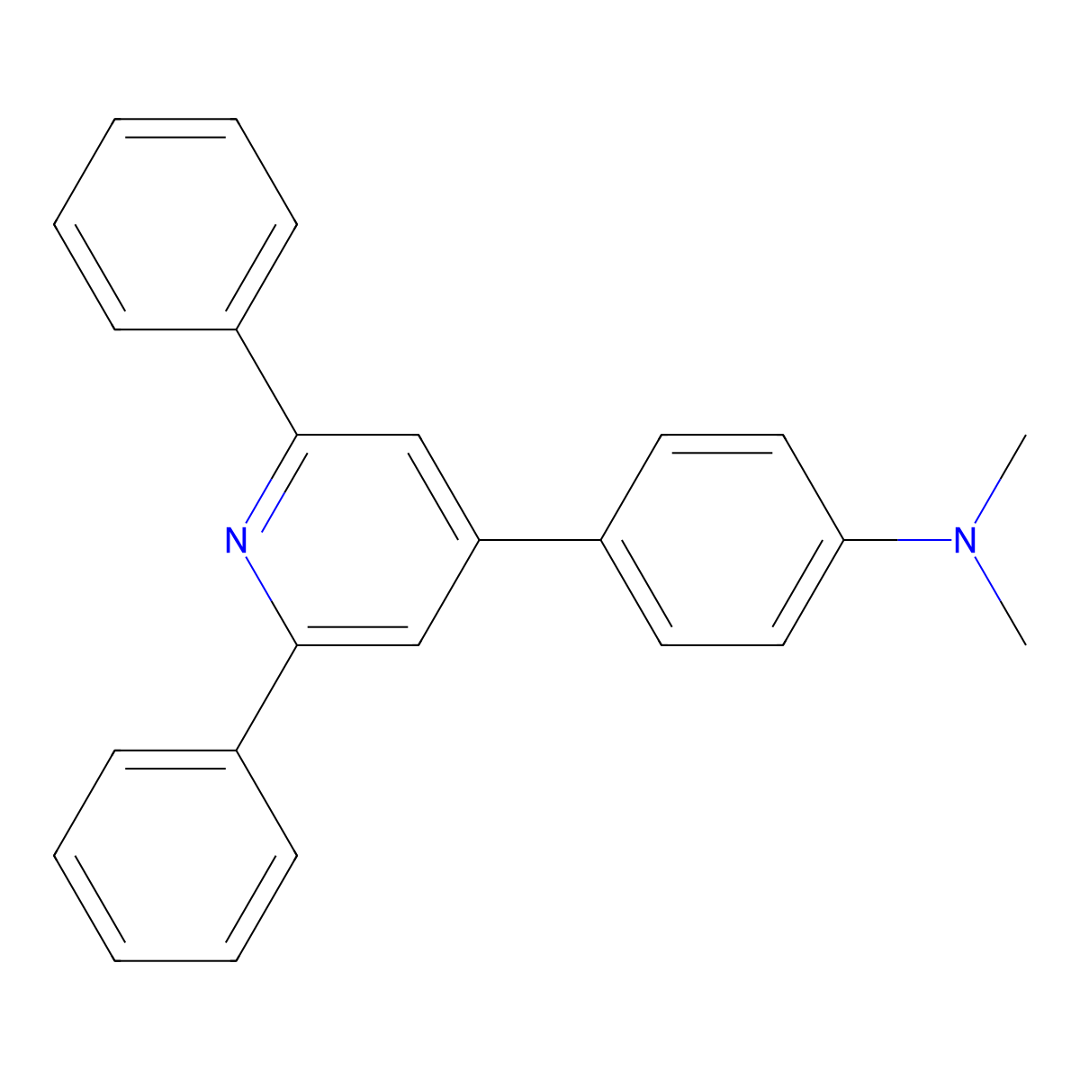 Benzenamine, 4-(2,6-diphenyl-4-pyridinyl)-N,N-dimethyl- molecular structure, CAS 29312-59-2