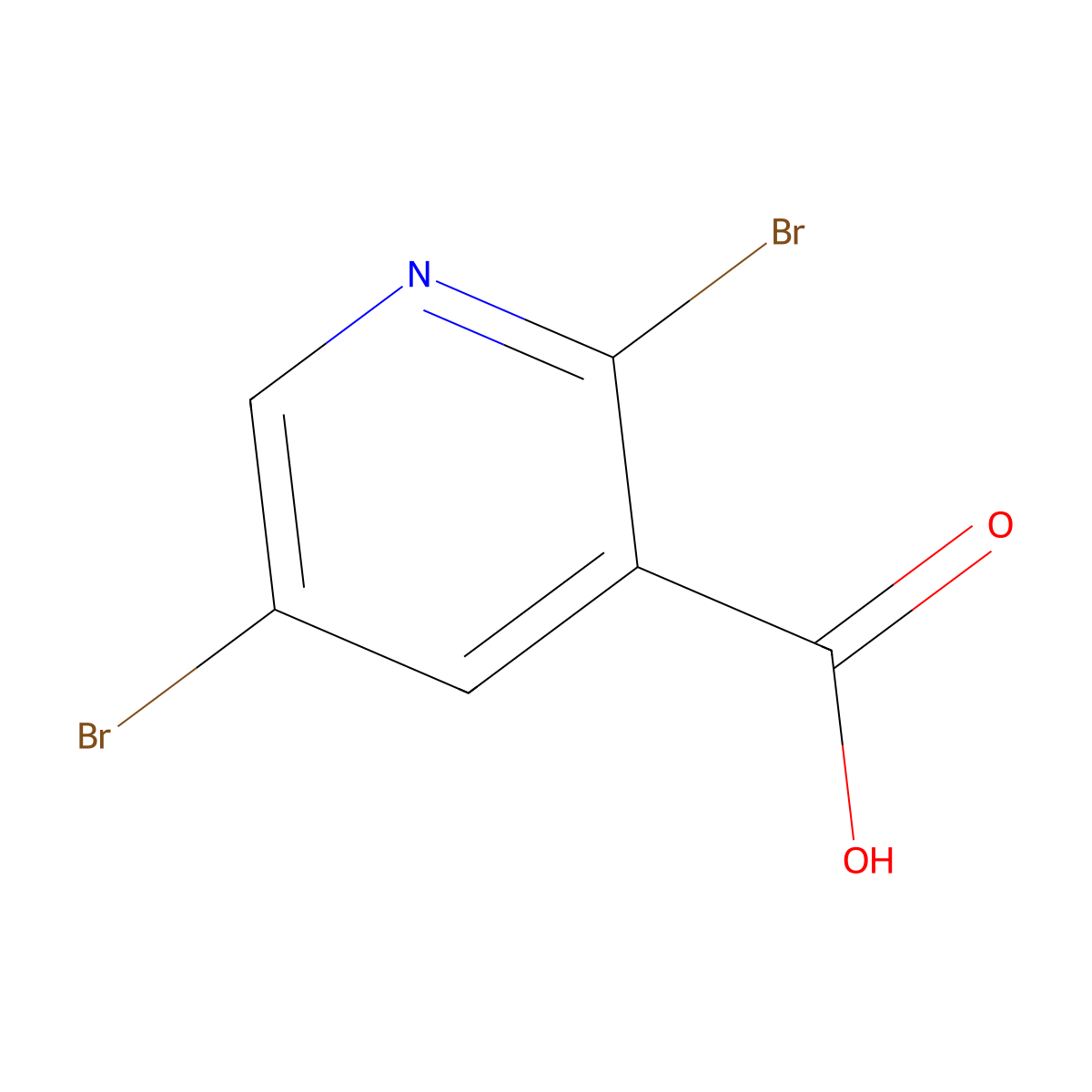 2,5-Dibromopyridine-3-carboxylic acid molecular structure, CAS 29312-99-0