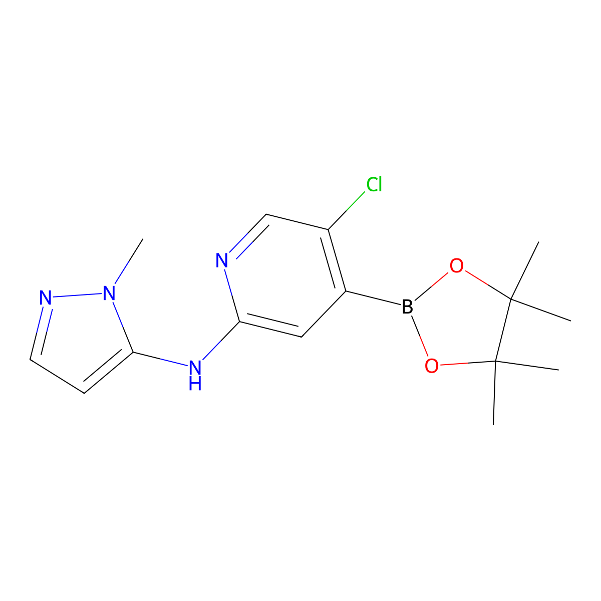 5-Chloro-2-[(1-methyl-5-pyrazolyl)amino]pyridine-4-boronic Acid Pinacol Ester molecular structure, CAS 2931481-59-1