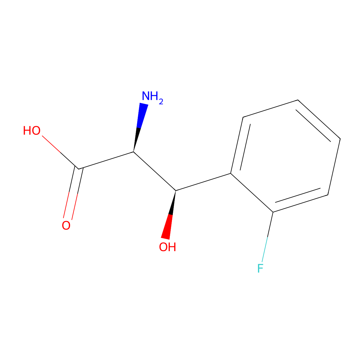 DL-threo-3-Phenyl(2-F)-serine molecular structure, CAS 2931506-72-6
