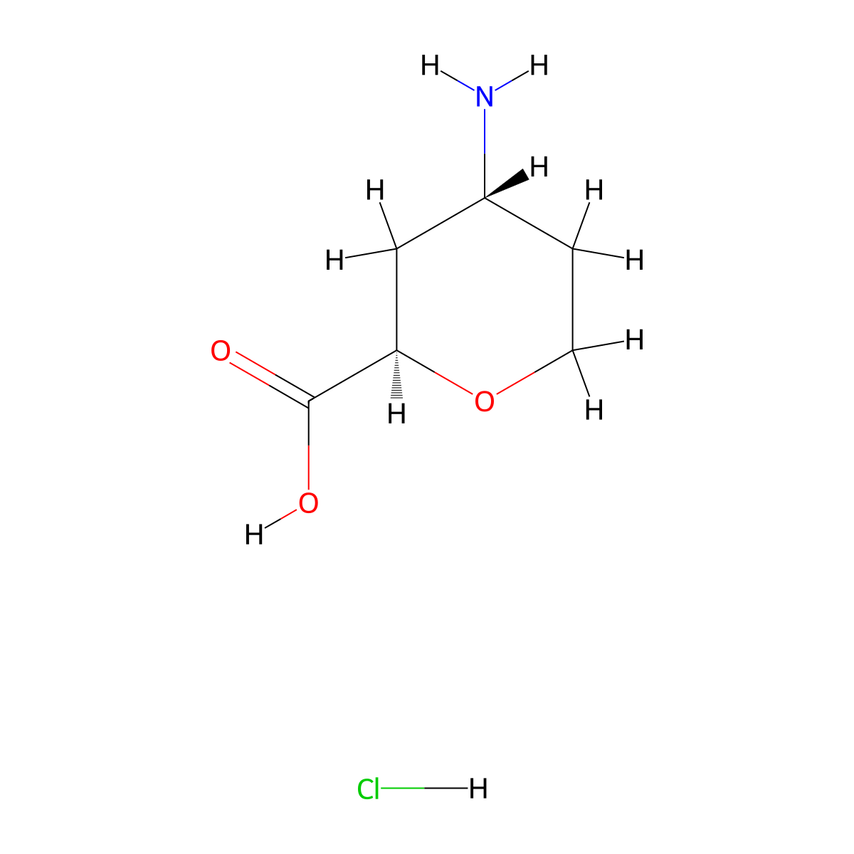rac-(2R,4R)-4-aminooxane-2-carboxylic acid hydrochloride molecular structure, CAS 2931648-05-2