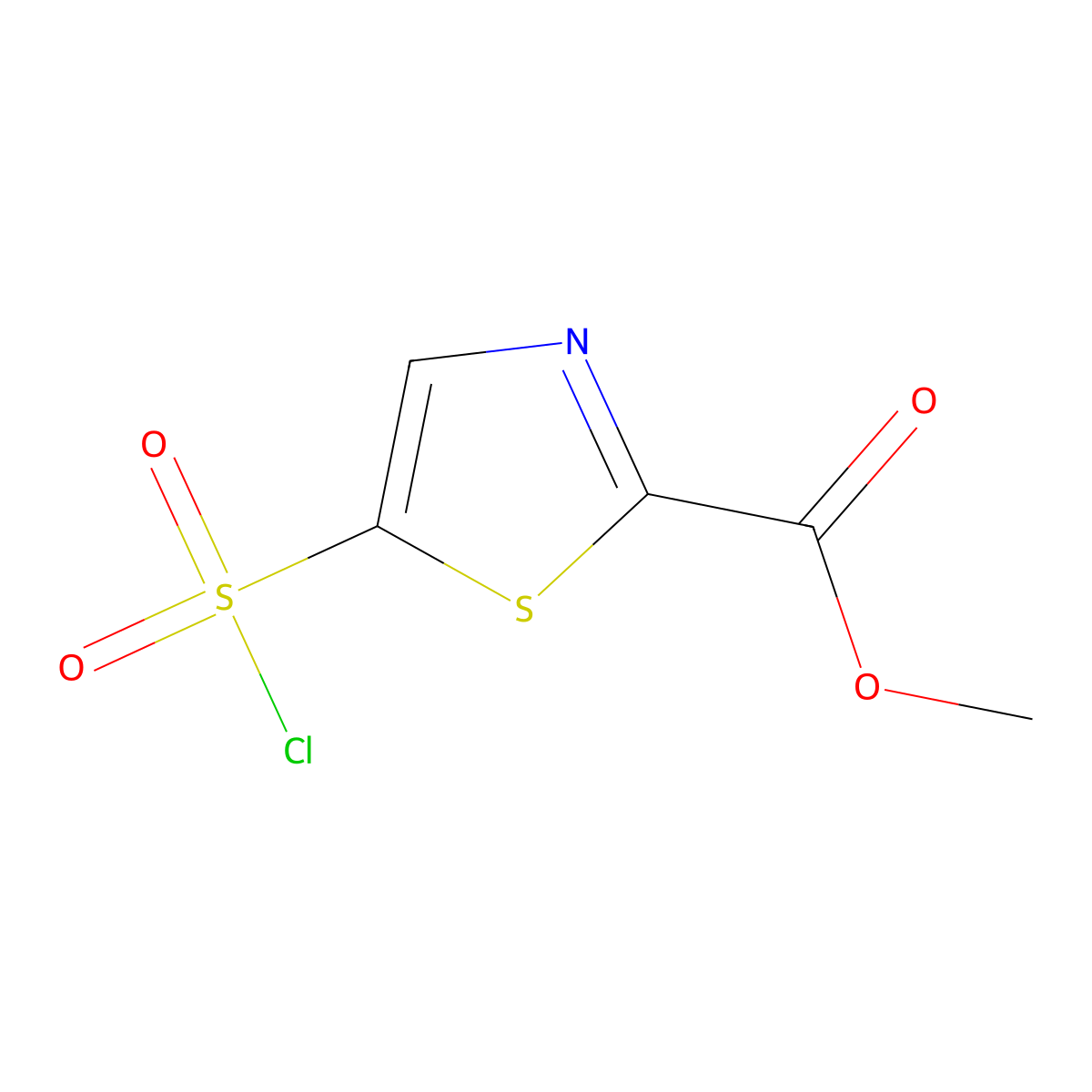 Methyl 5-(chlorosulfonyl)thiazole-2-carboxylate molecular structure, CAS 2931875-68-0