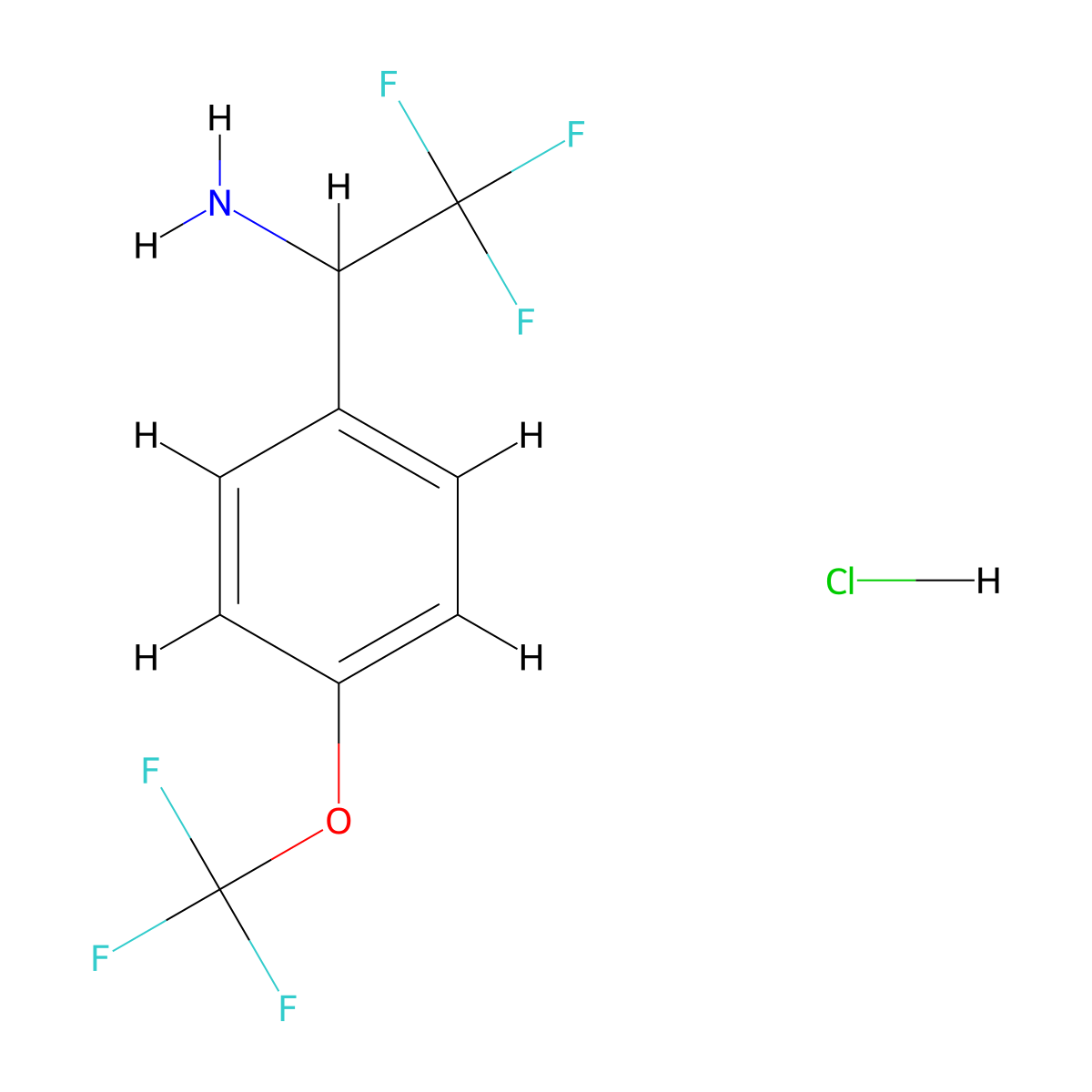 2,2,2-Trifluoro-1-(4-(trifluoromethoxy)phenyl)ethan-1-amine hydrochloride molecular structure, CAS 2931876-19-4