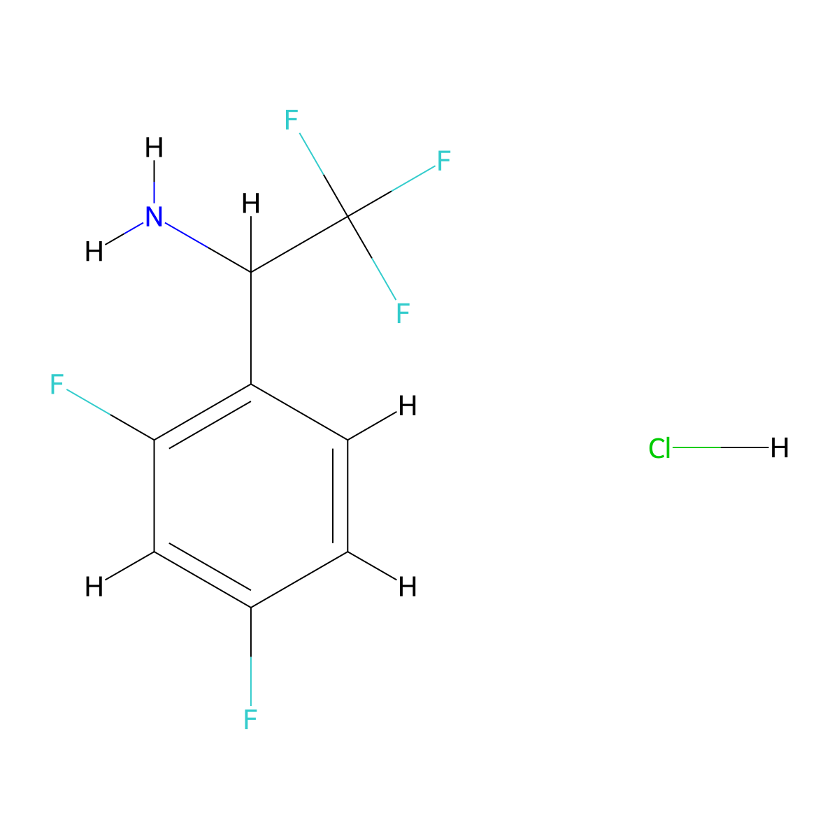 1-(2,4-Difluorophenyl)-2,2,2-trifluoroethan-1-amine hydrochloride molecular structure, CAS 2931878-28-1