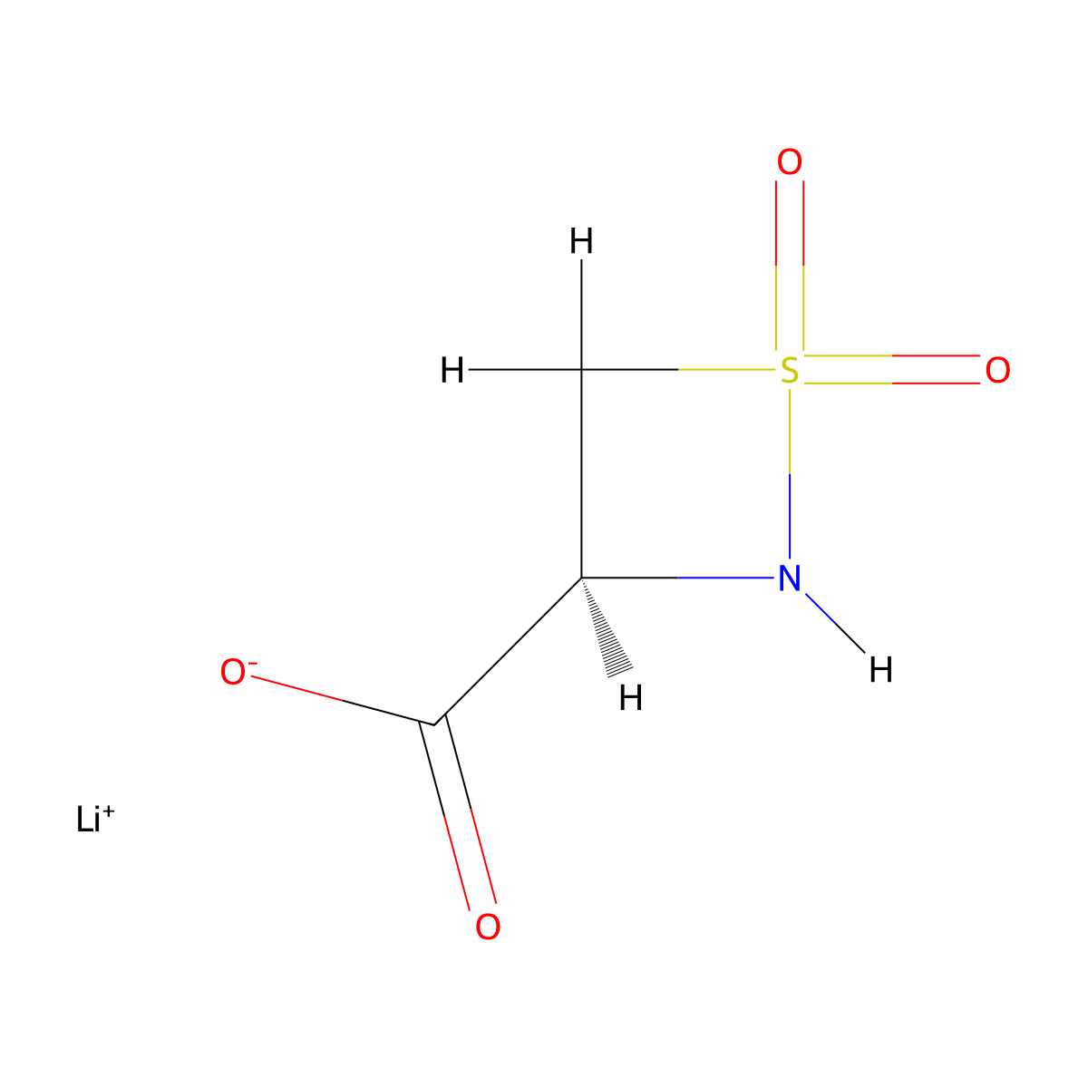 lithium(1+) (3S)-1,1-dioxo-1lambda6,2-thiazetidine-3-carboxylate molecular structure, CAS 2931889-55-1