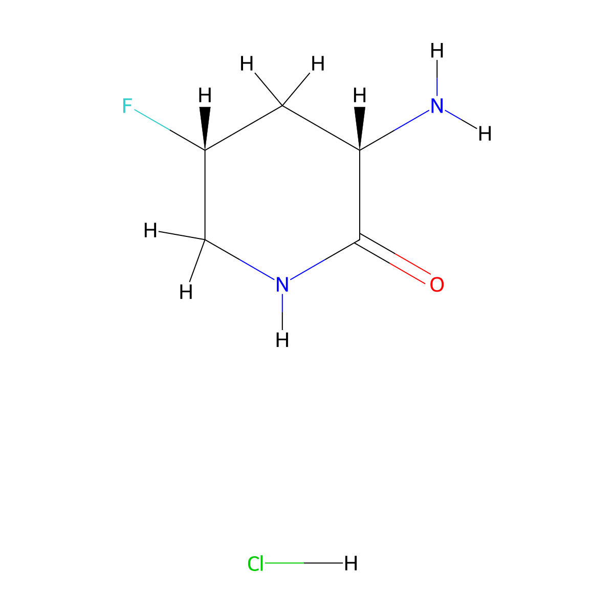 (3S,5R)-3-amino-5-fluoropiperidin-2-one hydrochloride molecular structure, CAS 2931889-61-9
