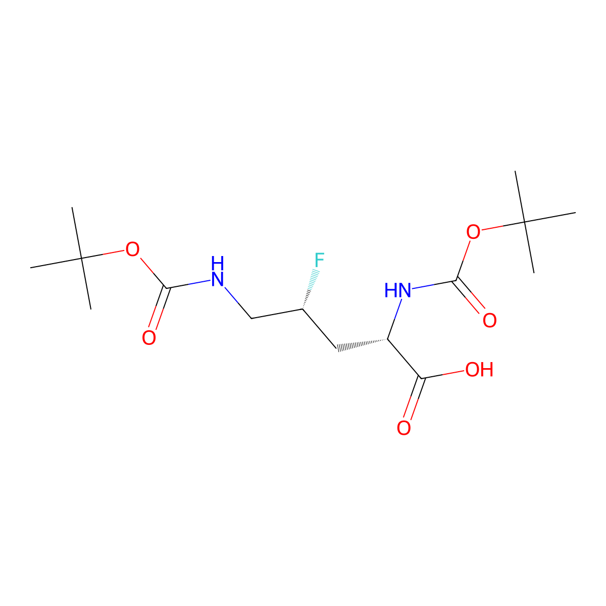 (2S,4R)-2,5-bis({[(tert-butoxy)carbonyl]amino})-4-fluoropentanoic acid molecular structure, CAS 2931889-64-2