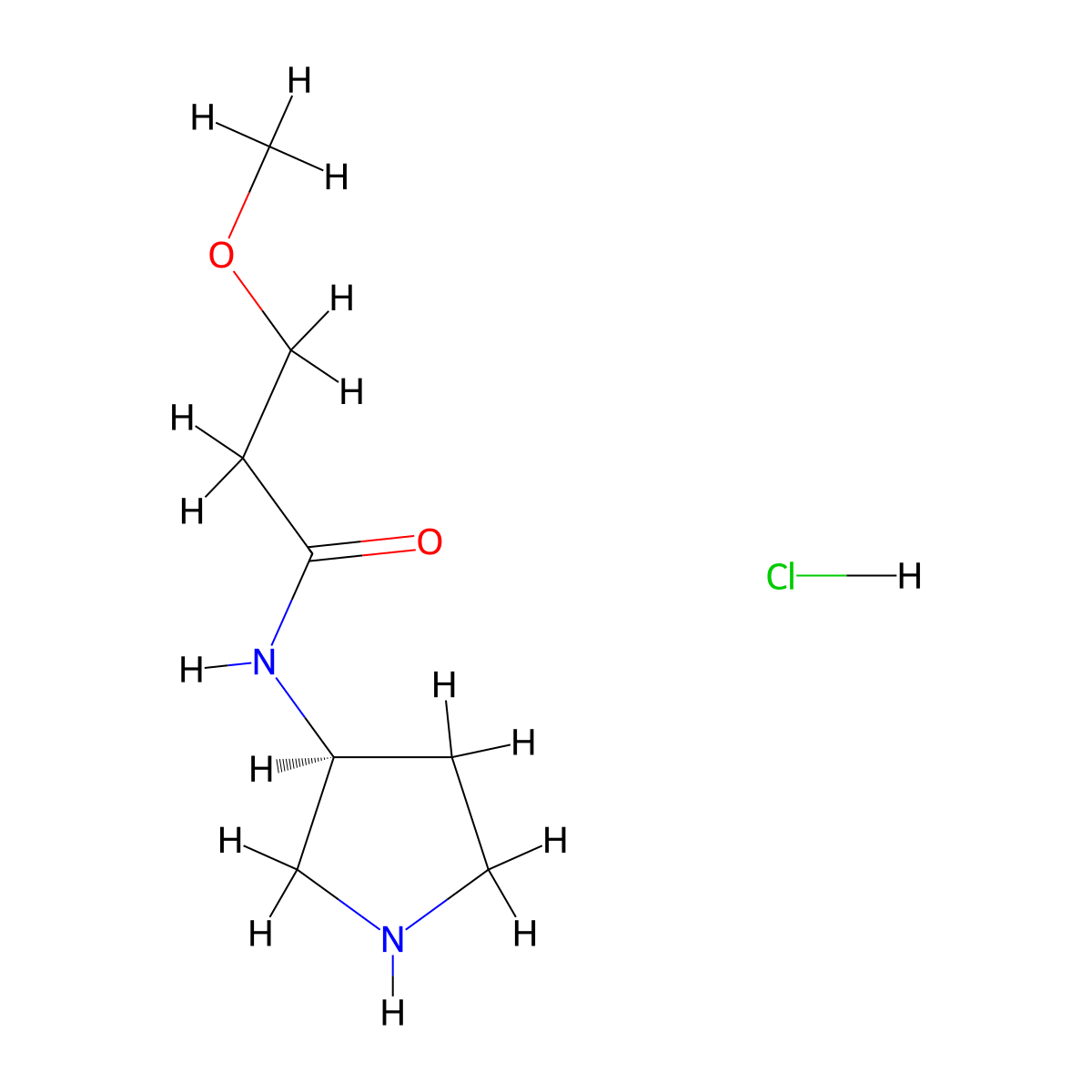 3-methoxy-N-[(3S)-pyrrolidin-3-yl]propanamide hydrochloride molecular structure, CAS 2931889-77-7
