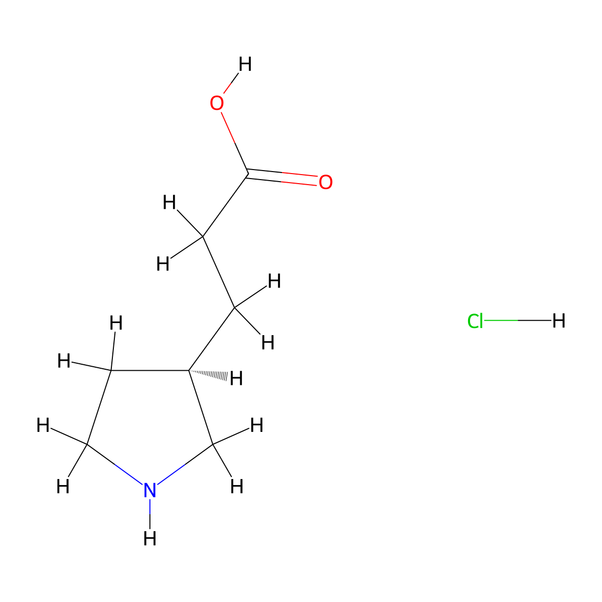 3-[(3R)-pyrrolidin-3-yl]propanoic acid hydrochloride molecular structure, CAS 2931889-91-5