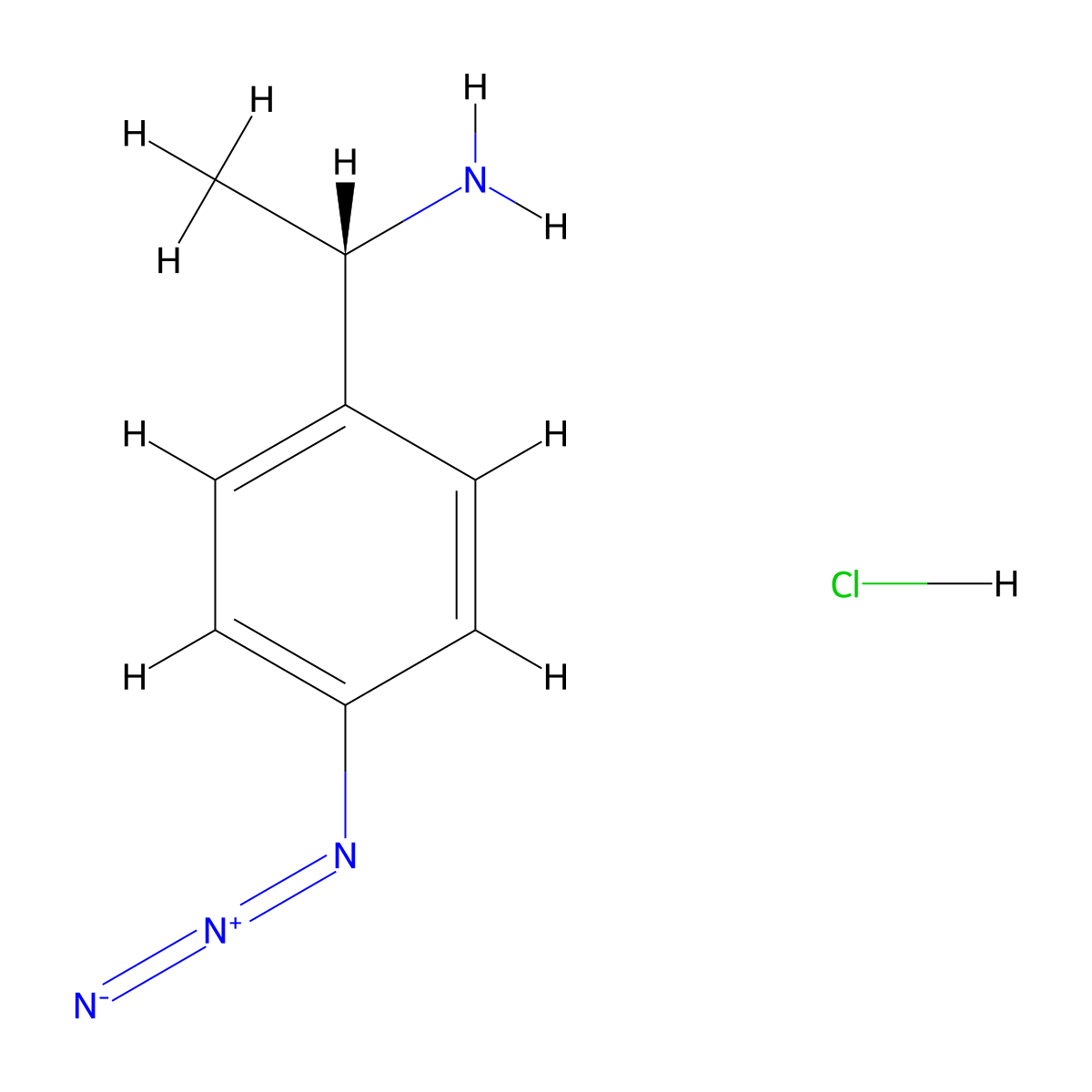 (1S)-1-(4-azidophenyl)ethanamine;hydrochloride molecular structure, CAS 2931889-98-2