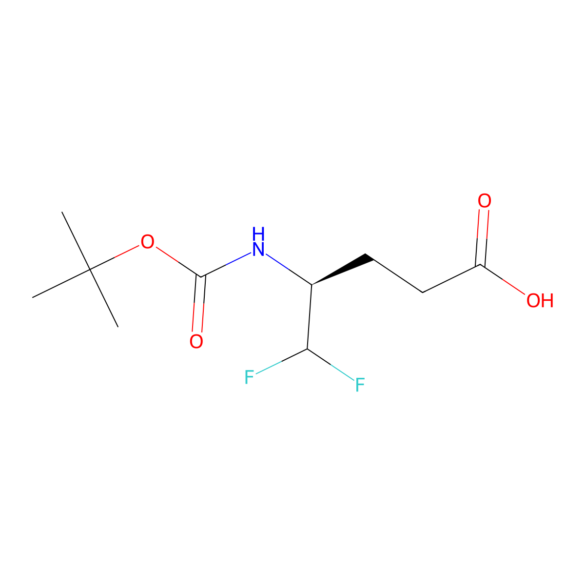 (S)-4-((Tert-butoxycarbonyl)amino)-5,5-difluoropentanoic acid molecular structure, CAS 2931890-04-7