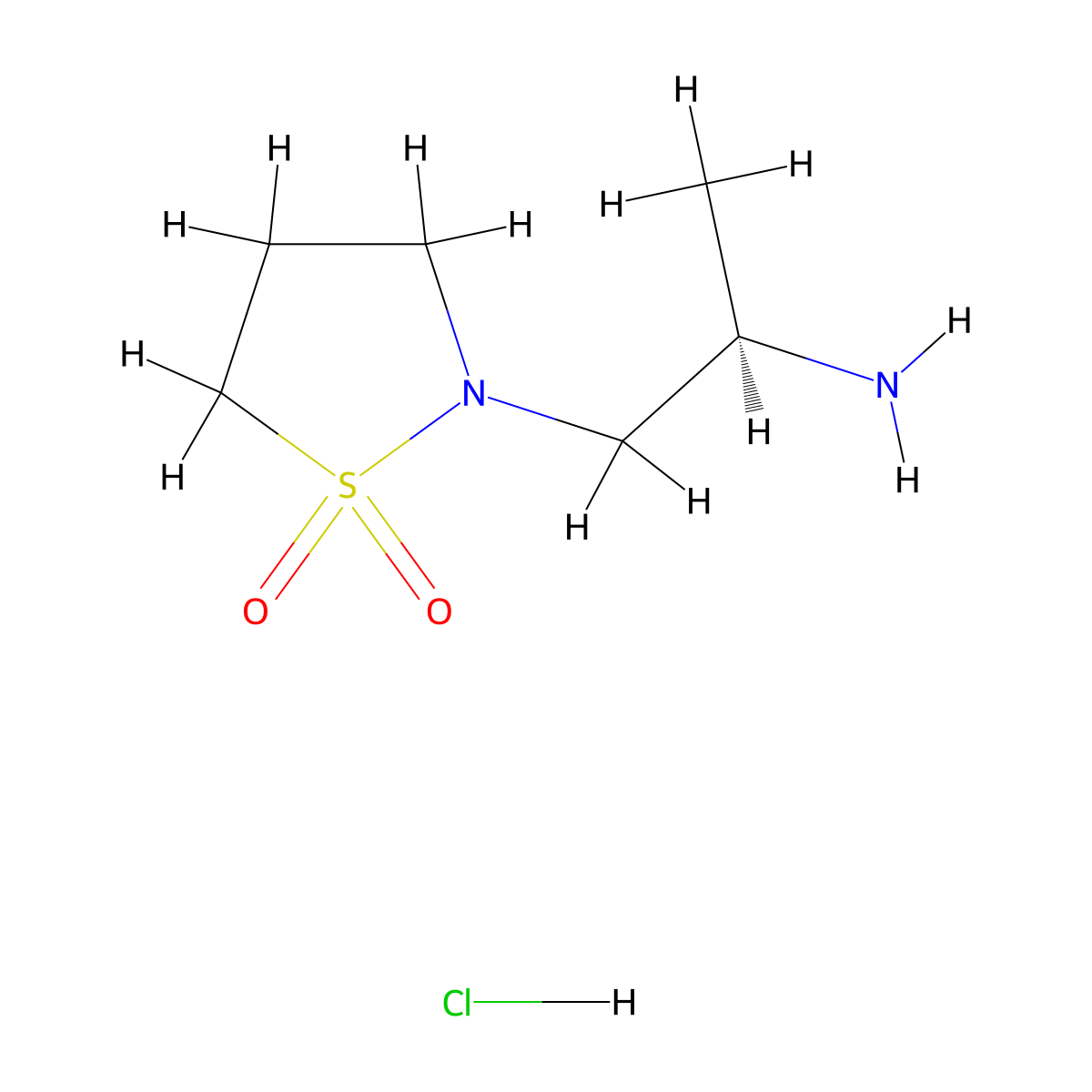 2-[(2R)-2-aminopropyl]-1lambda6,2-thiazolidine-1,1-dione hydrochloride molecular structure, CAS 2931890-07-0