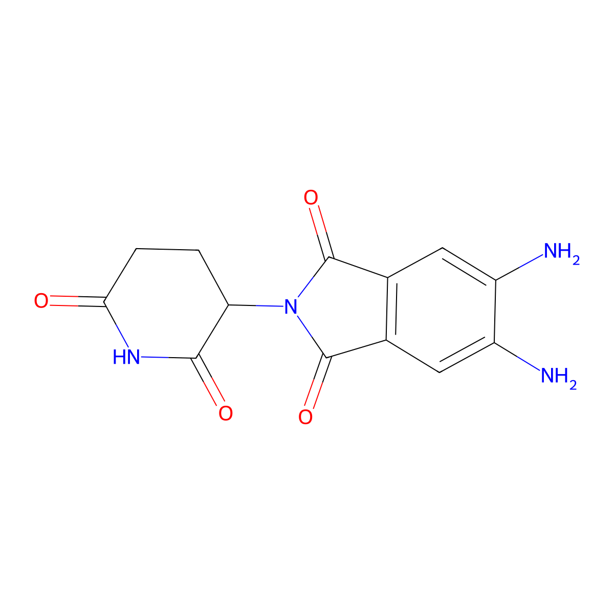 5,6-diamino-2-(2,6-dioxopiperidin-3-yl)-2,3-dihydro-1H-isoindole-1,3-dione molecular structure, CAS 2932438-34-9
