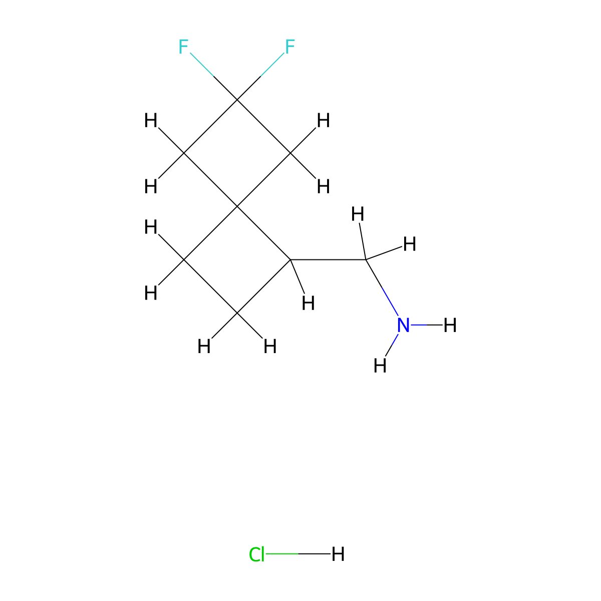 1-{6,6-Difluorospiro[3.3]heptan-1-yl}methanamine hydrochloride molecular structure, CAS 2932438-41-8