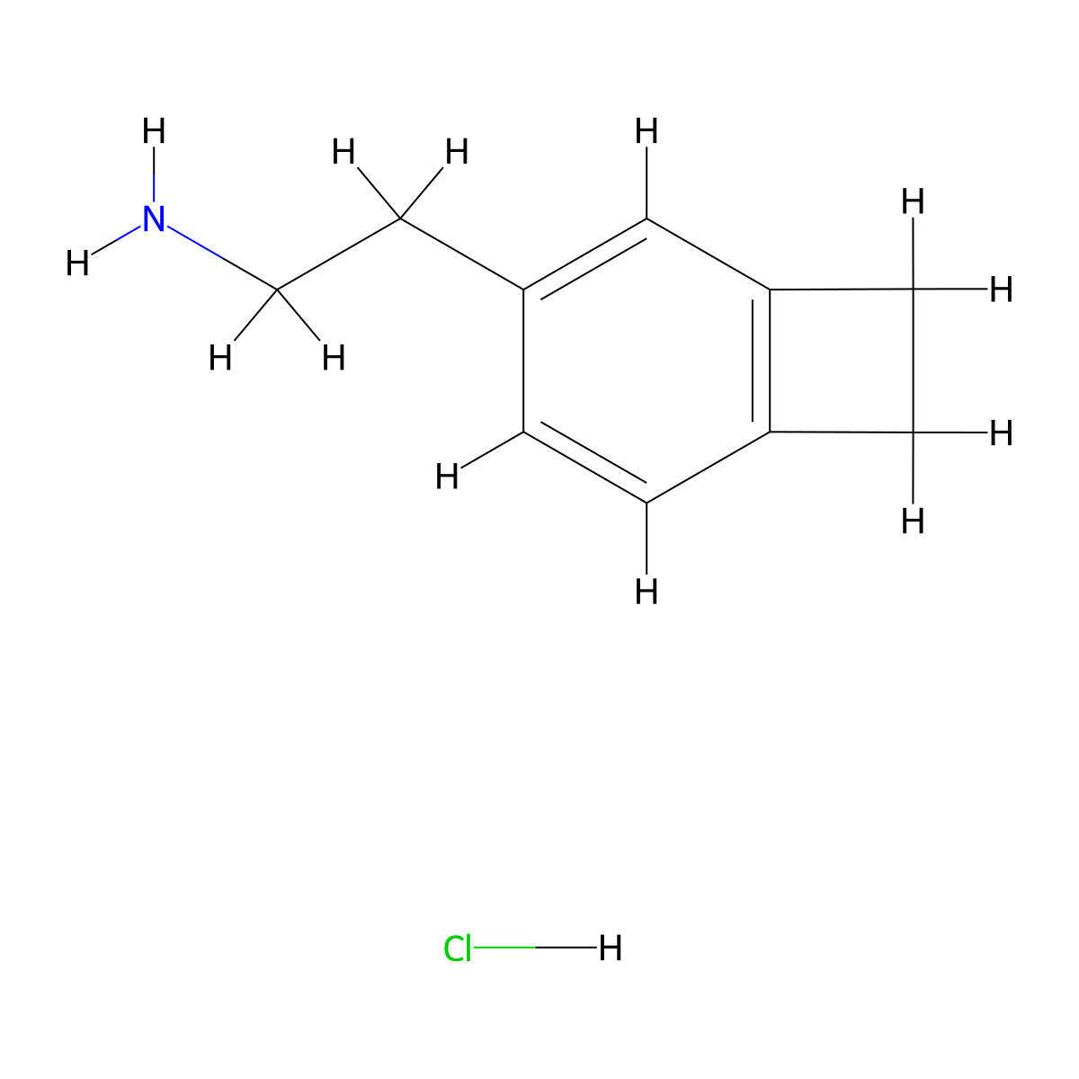 2-{Bicyclo[4.2.0]octa-1,3,5-trien-3-yl}ethan-1-amine hydrochloride molecular structure, CAS 2932438-44-1
