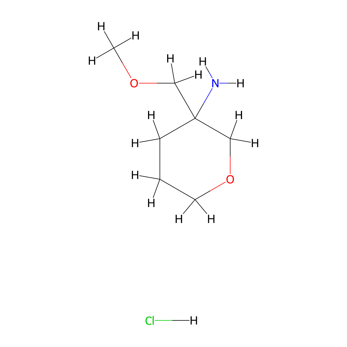 3-(Methoxymethyl)oxan-3-amine hydrochloride molecular structure, CAS 2932438-48-5