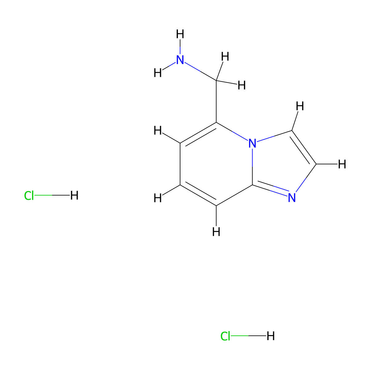 1-{Imidazo[1,2-a]pyridin-5-yl}methanamine dihydrochloride molecular structure, CAS 2932438-53-2