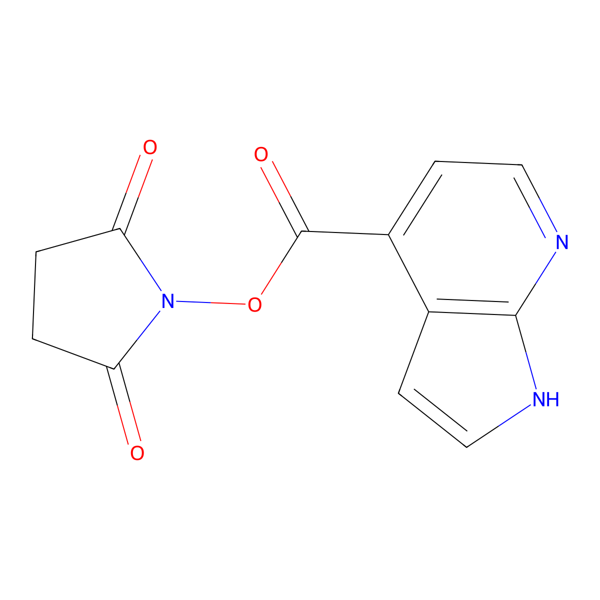 2,5-dioxopyrrolidin-1-yl 1H-pyrrolo[2,3-b]pyridine-4-carboxylate molecular structure, CAS 2932438-54-3