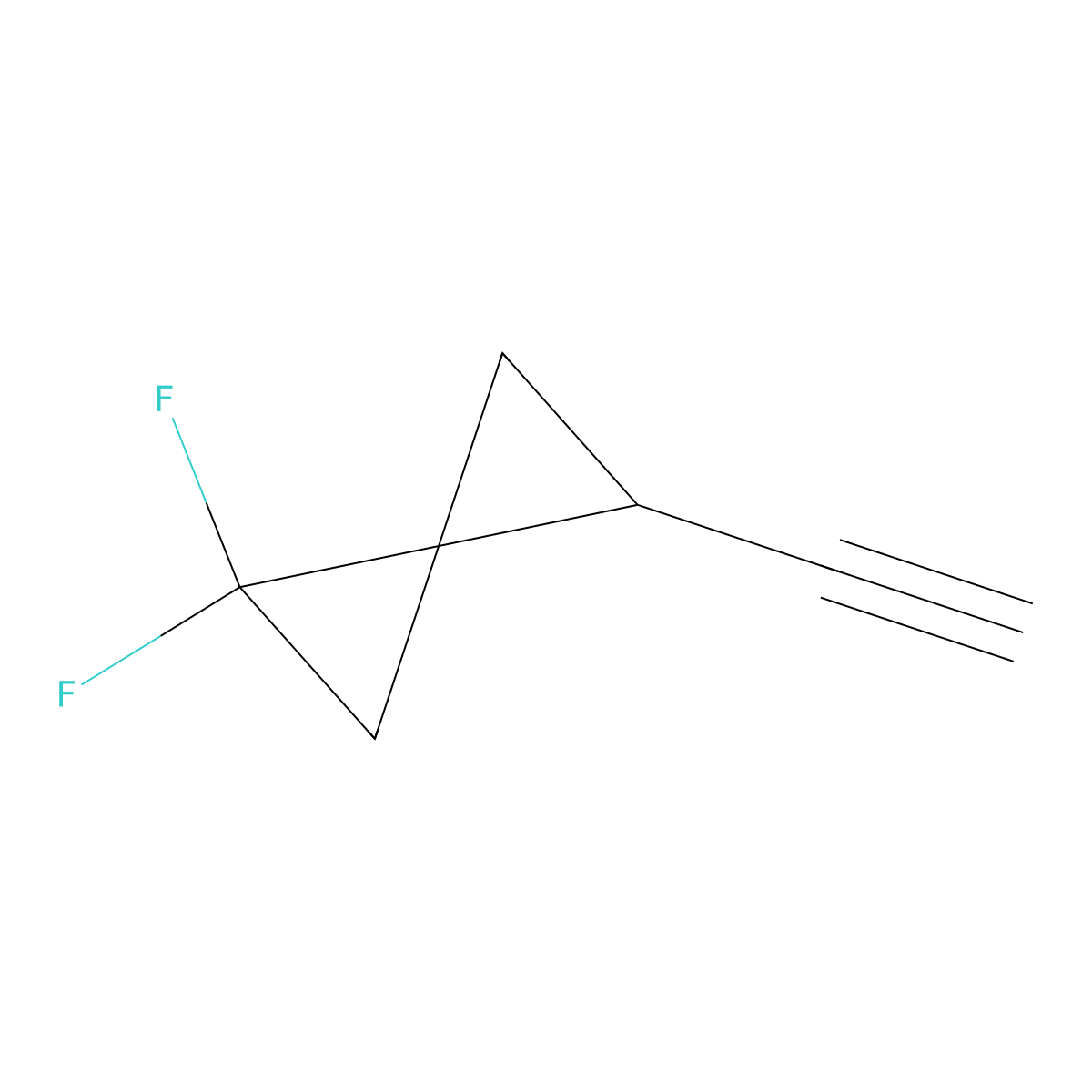 4-Ethynyl-1,1-difluorospiro[2.2]pentane molecular structure, CAS 2932438-55-4