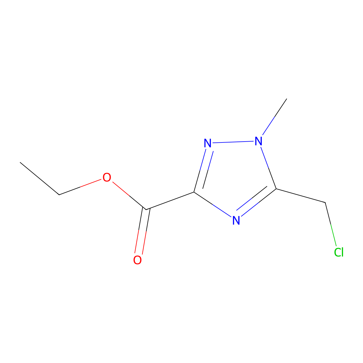 ethyl 5-(chloromethyl)-1-methyl-1H-1,2,4-triazole-3-carboxylate molecular structure, CAS 2932438-59-8