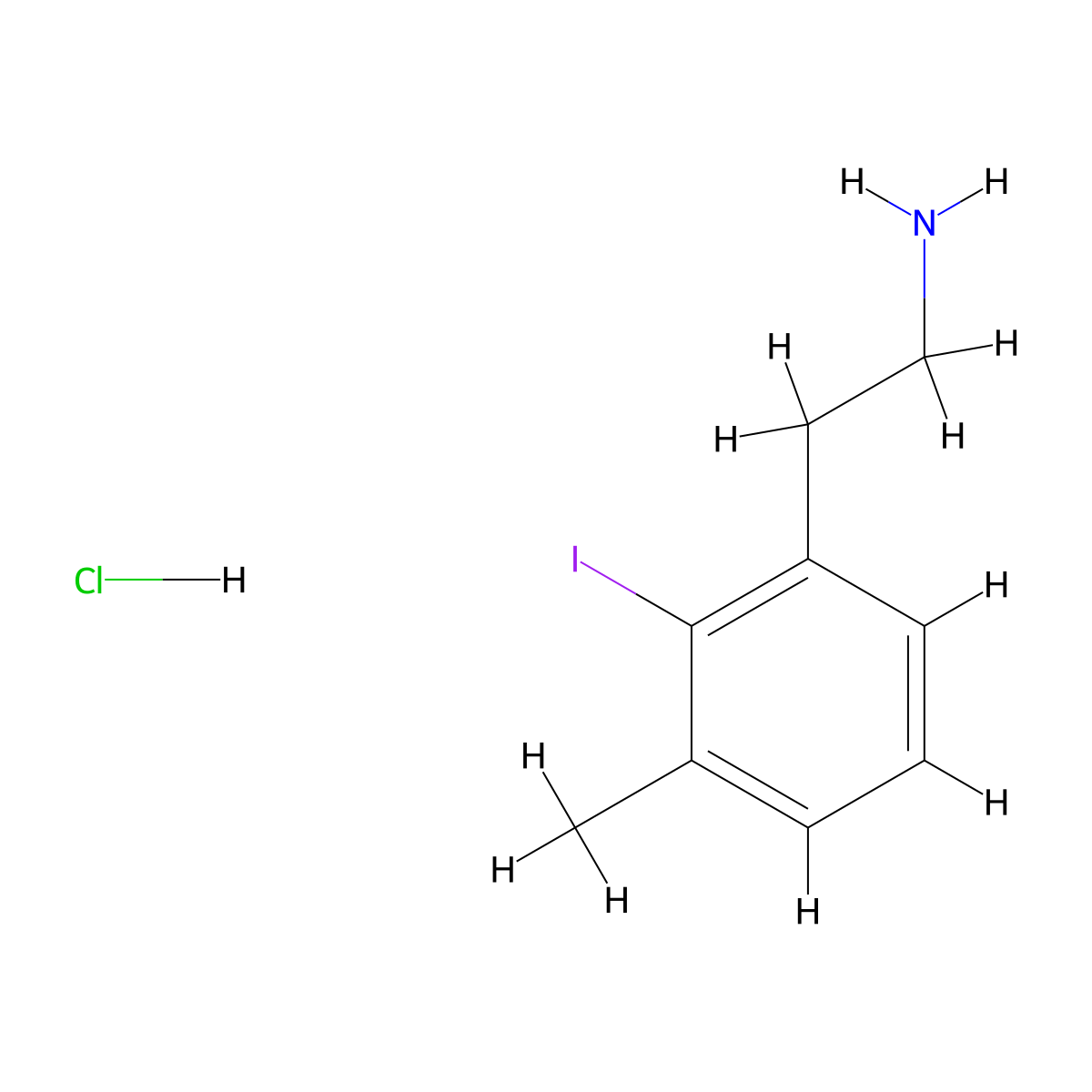 2-(2-Iodo-3-methylphenyl)ethan-1-amine hydrochloride molecular structure, CAS 2932438-62-3