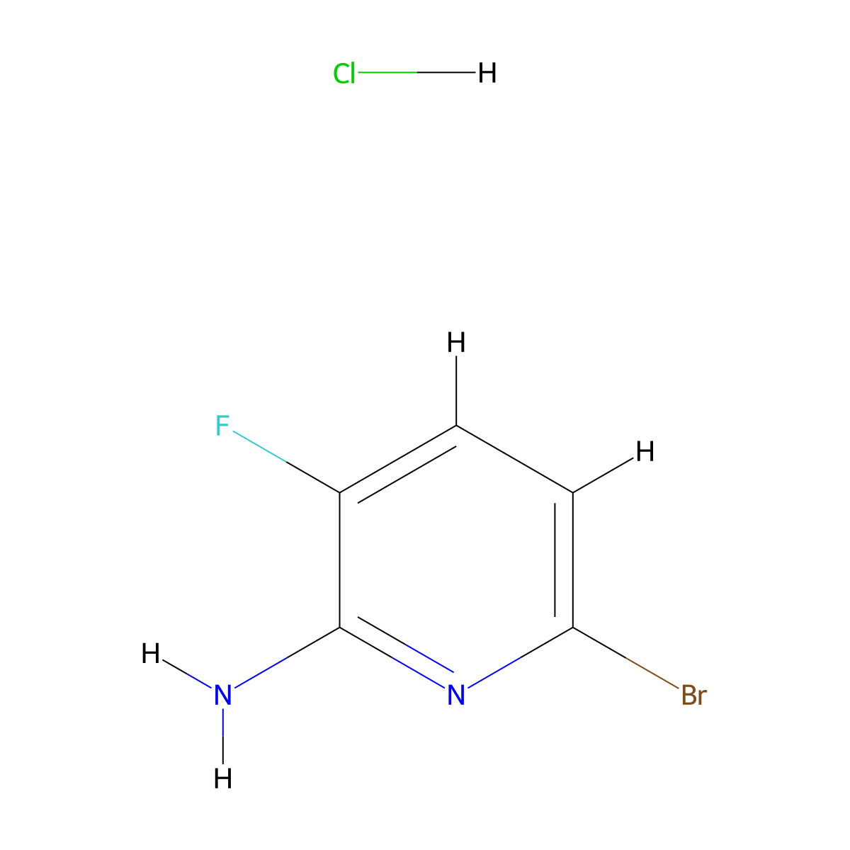 6-Bromo-3-fluoropyridin-2-amine hydrochloride molecular structure, CAS 2932438-79-2