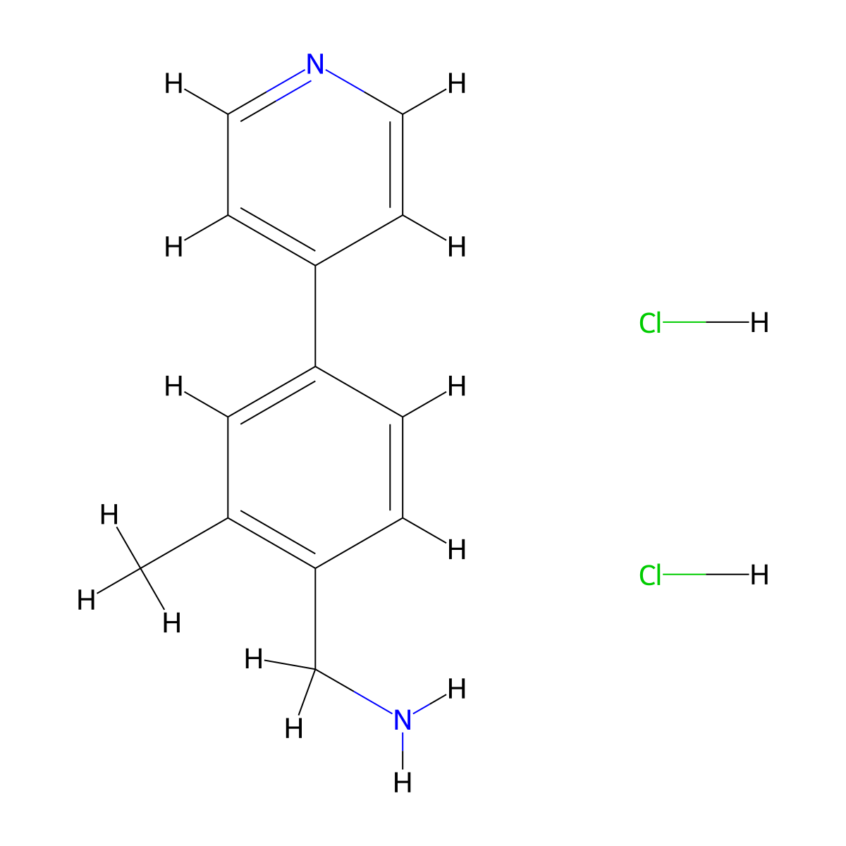 1-[2-Methyl-4-(pyridin-4-yl)phenyl]methanamine dihydrochloride molecular structure, CAS 2932438-86-1