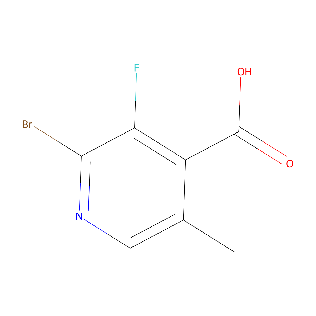 2-Bromo-3-fluoro-5-methylisonicotinic acid molecular structure, CAS 2932438-96-3
