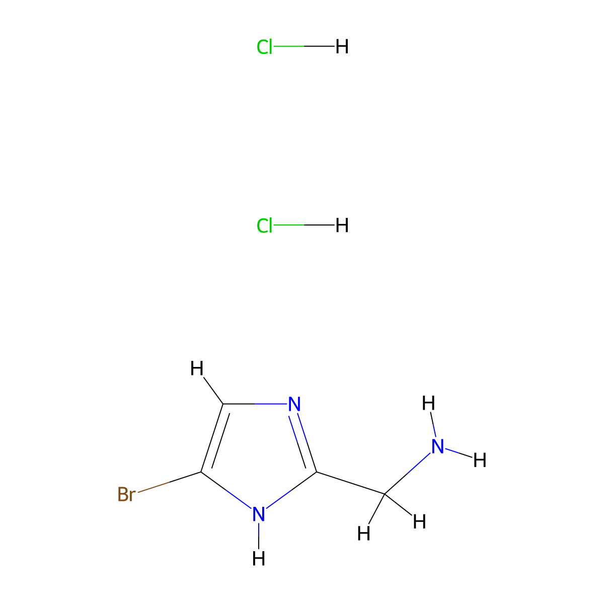 (4-Bromo-1H-imidazol-2-YL)methanamine dihydrochloride molecular structure, CAS 2932439-02-4